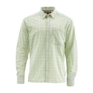 Simms Mens Morada Long Sleeve Fishing Shirt Light Green Plaid Sz XXL Lightweight